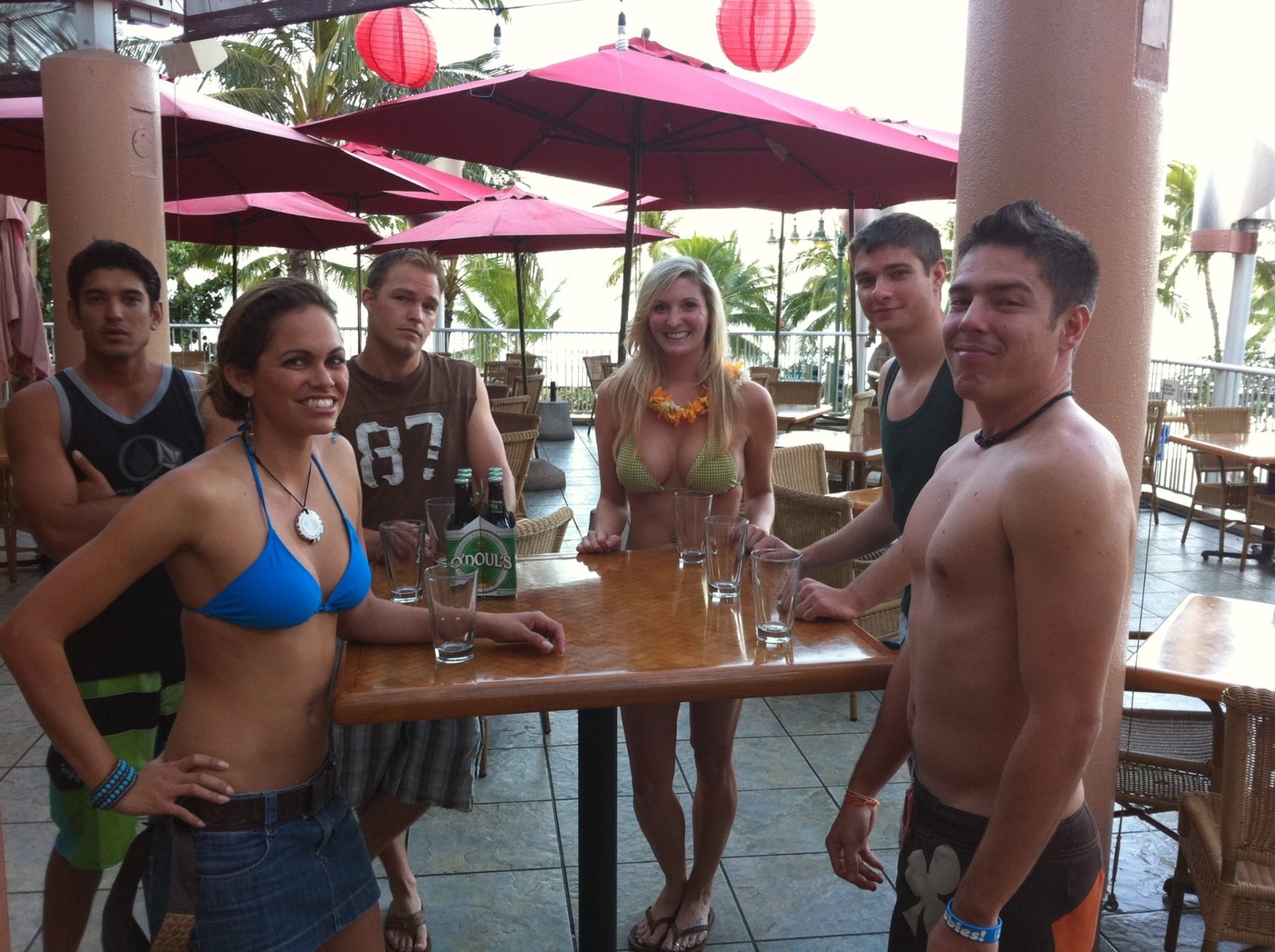 Hawaii Five-0 cast and extras during filming at Tiki's Grill & Bar in Waikiki