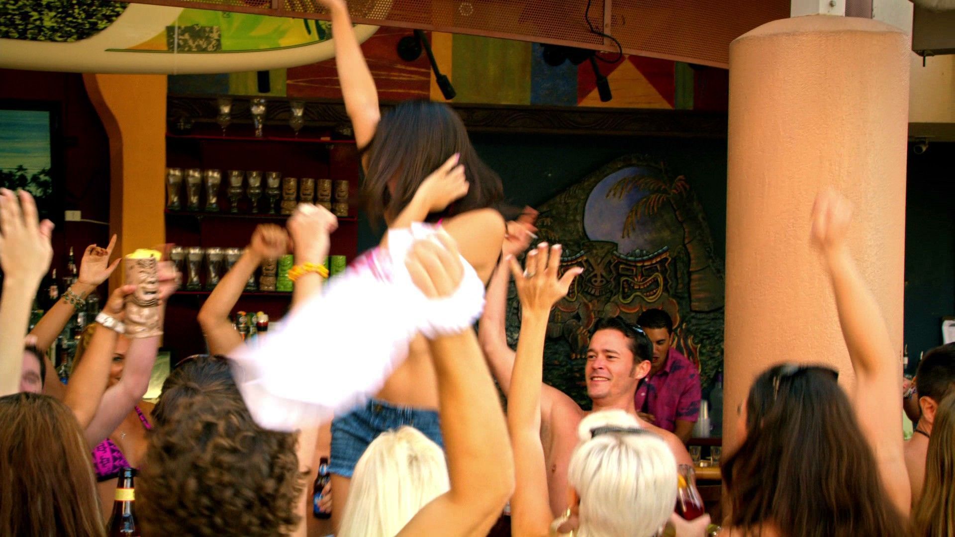 Hawaii Five-0 bar party scene filmed inside Tiki's Grill & Bar in Waikiki with TIKI MUG