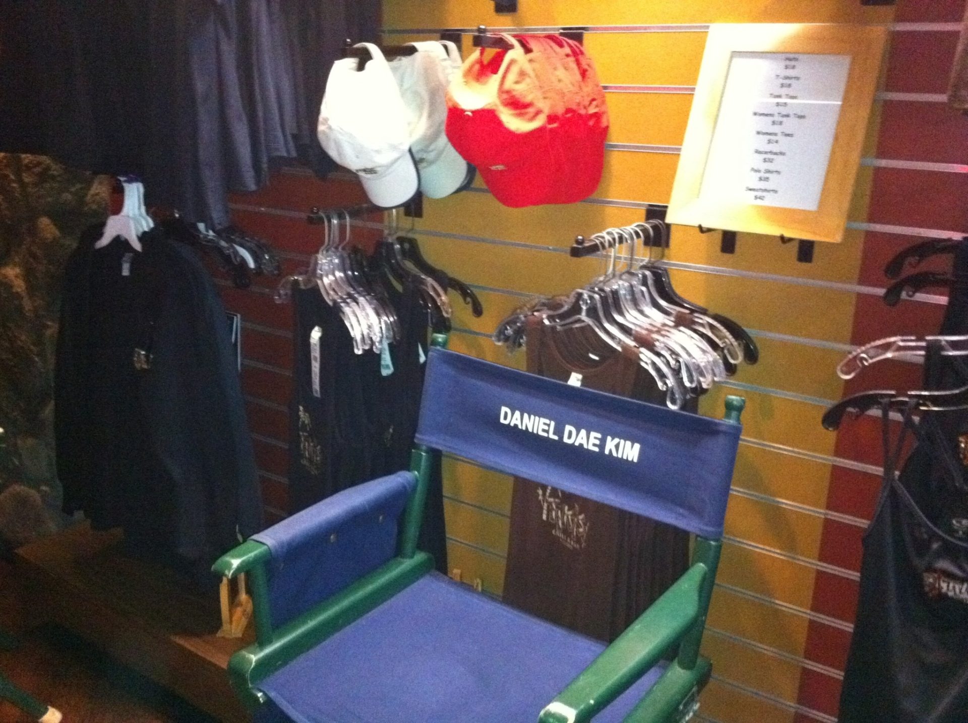 Hawaii Five-0 production chair and wardrobe area during filming in Waikiki